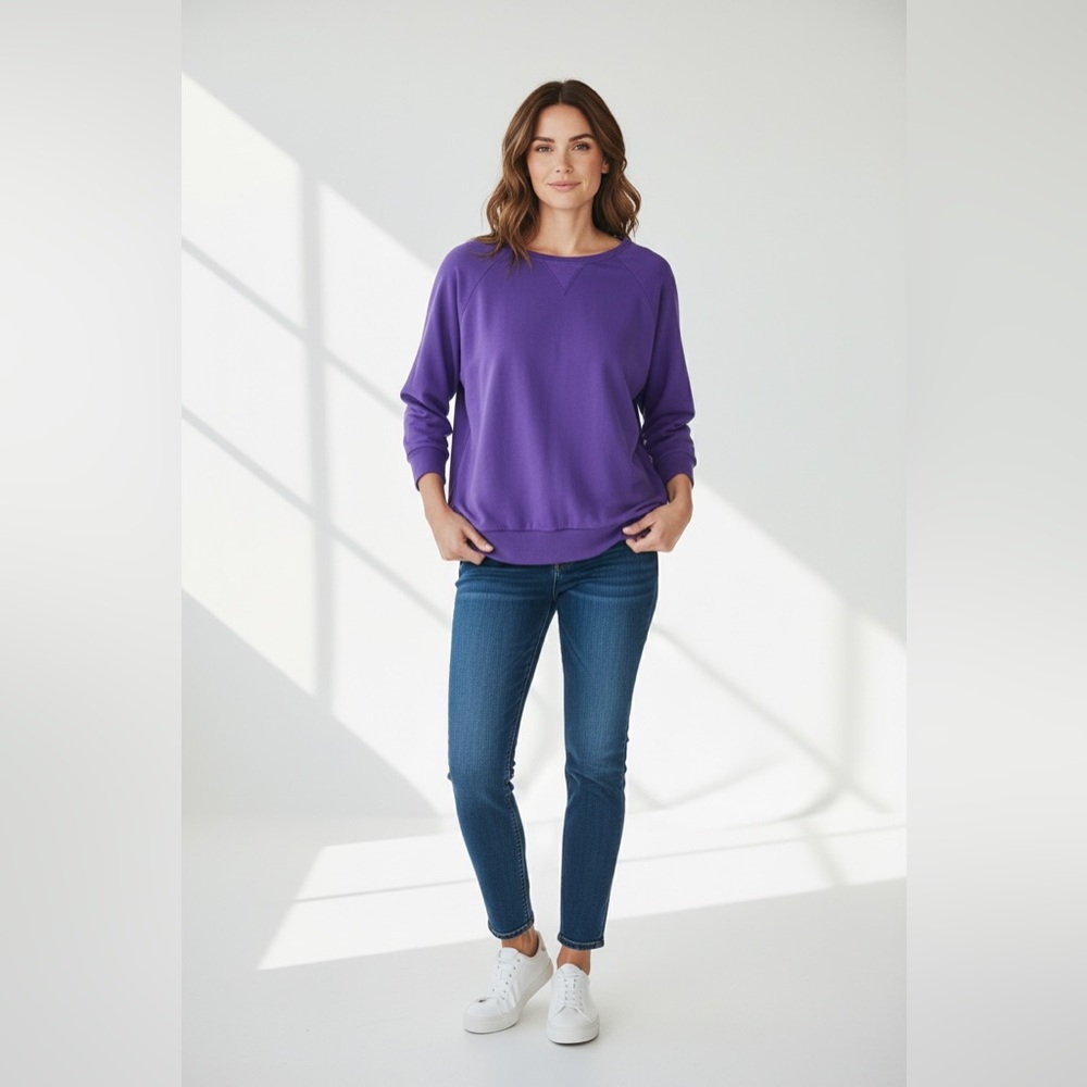 Athleta 3/4 Sleeve Pullover Tunic Purple Size Medium